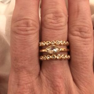 Luv AJ Marquise Diamond Disc Statement Ring